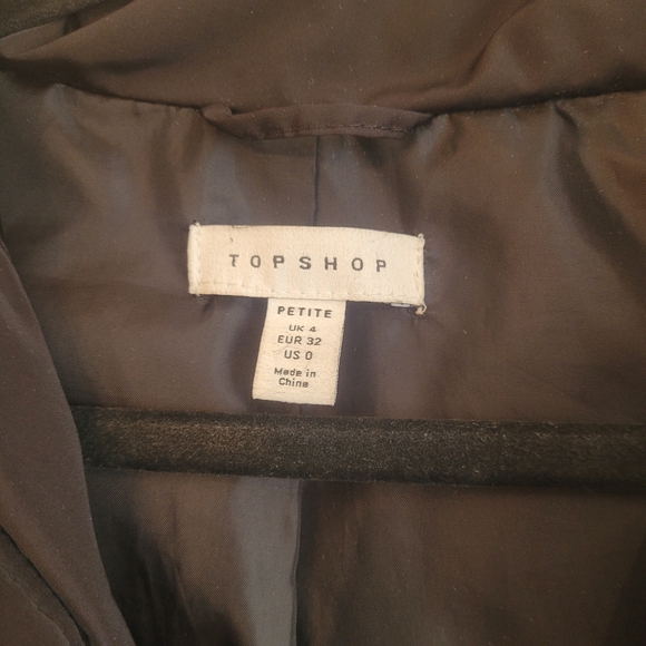 Black Topshop Cropped Puffer Jacket, Petite Size 0 - Picture 4 of 5